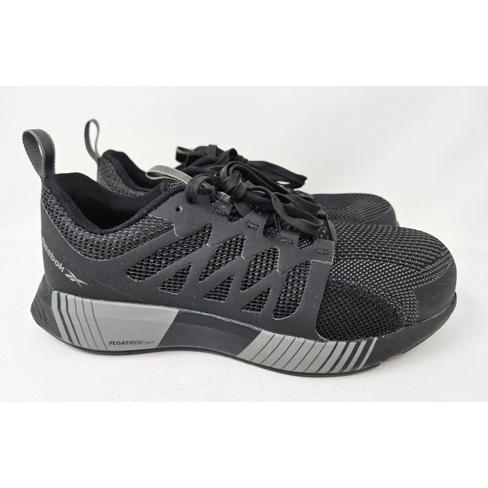 Reebok Work Men's Fusion Flexweave Comp Toe‎ Athletic Black and Grey 8M EUC!